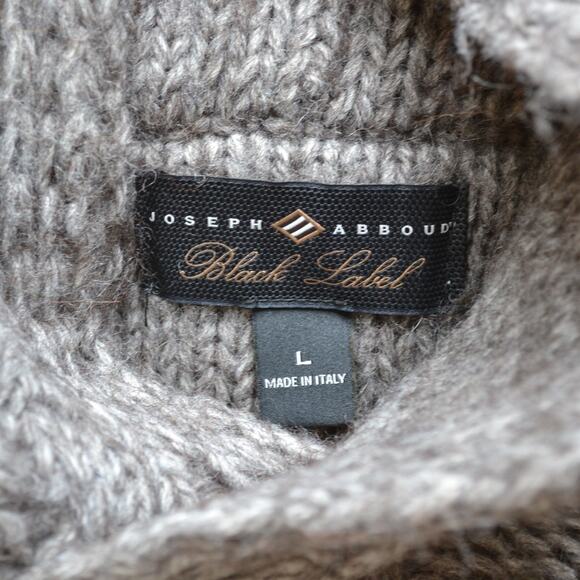 Joseph Abboud Black Label Alpaca Blend Knit Sweater Hoody Gray Size Large - Picture 3 of 4